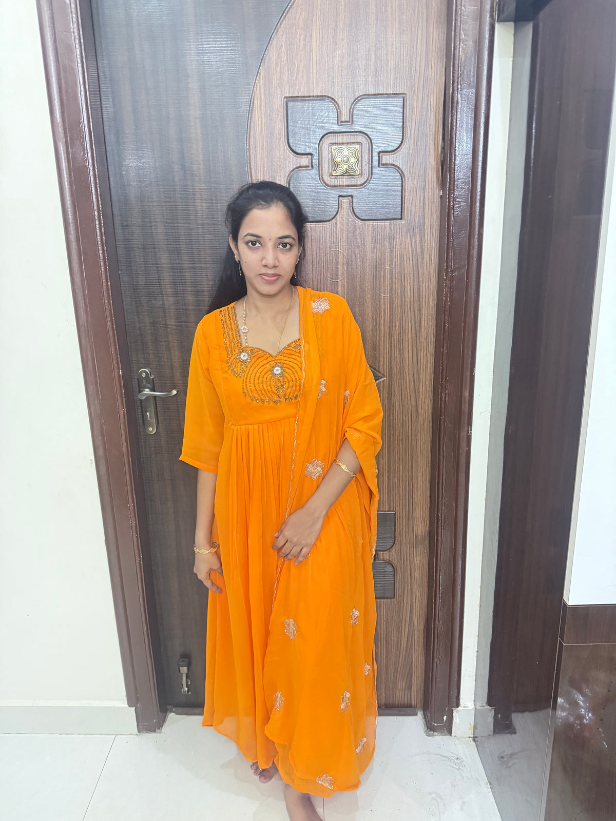 Feeding Party wear-Orange