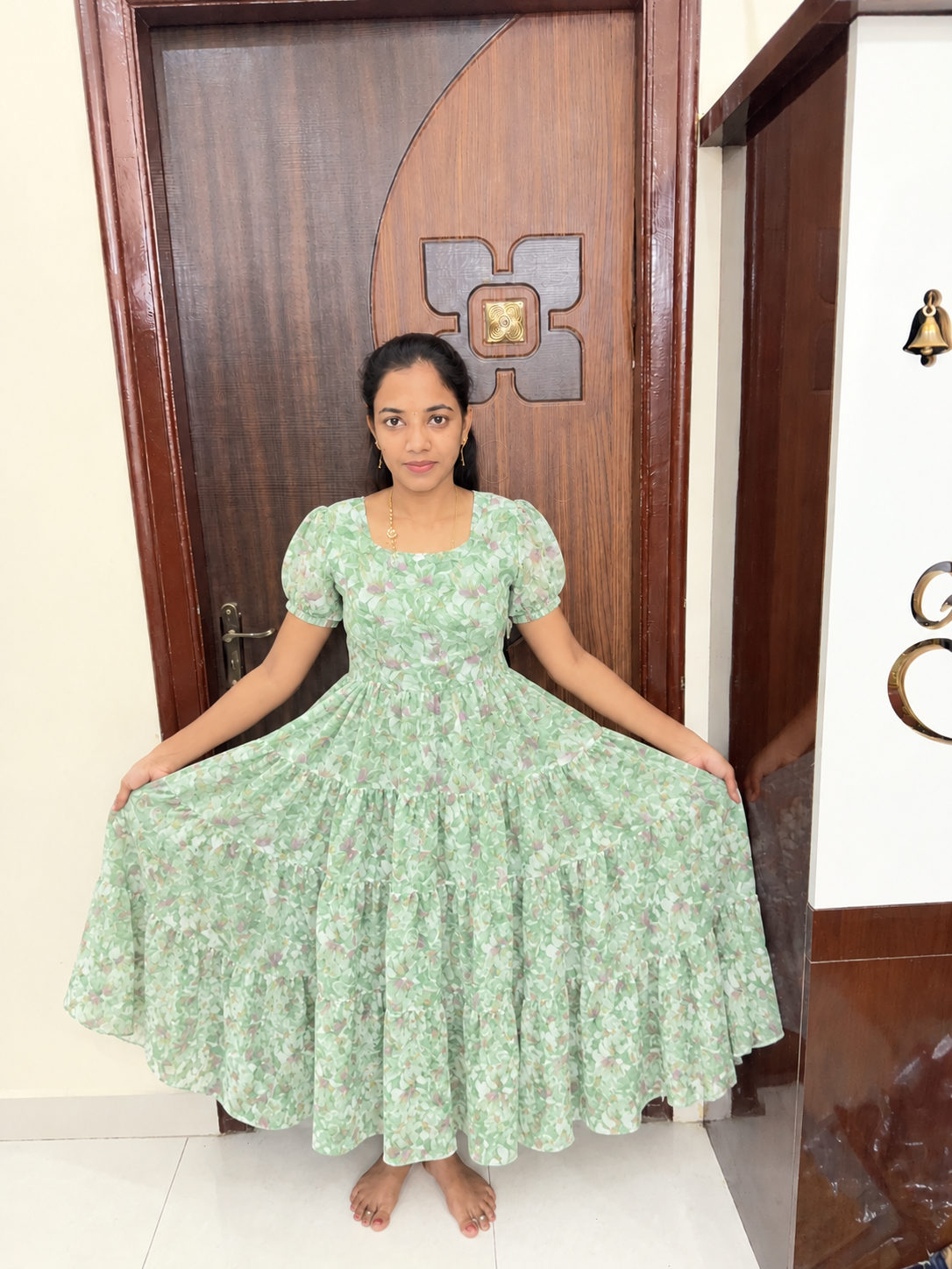 Feeding Georgette Maxi-Pista Green