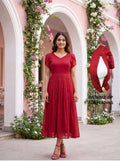 Georgette Feeding Maxi-Red -Two tier