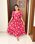 Pure Jaipur Cotton Yolk Part Lining -Pink Lotus Print