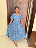 Feeding Blend cotton Maxi -Aqua Blue