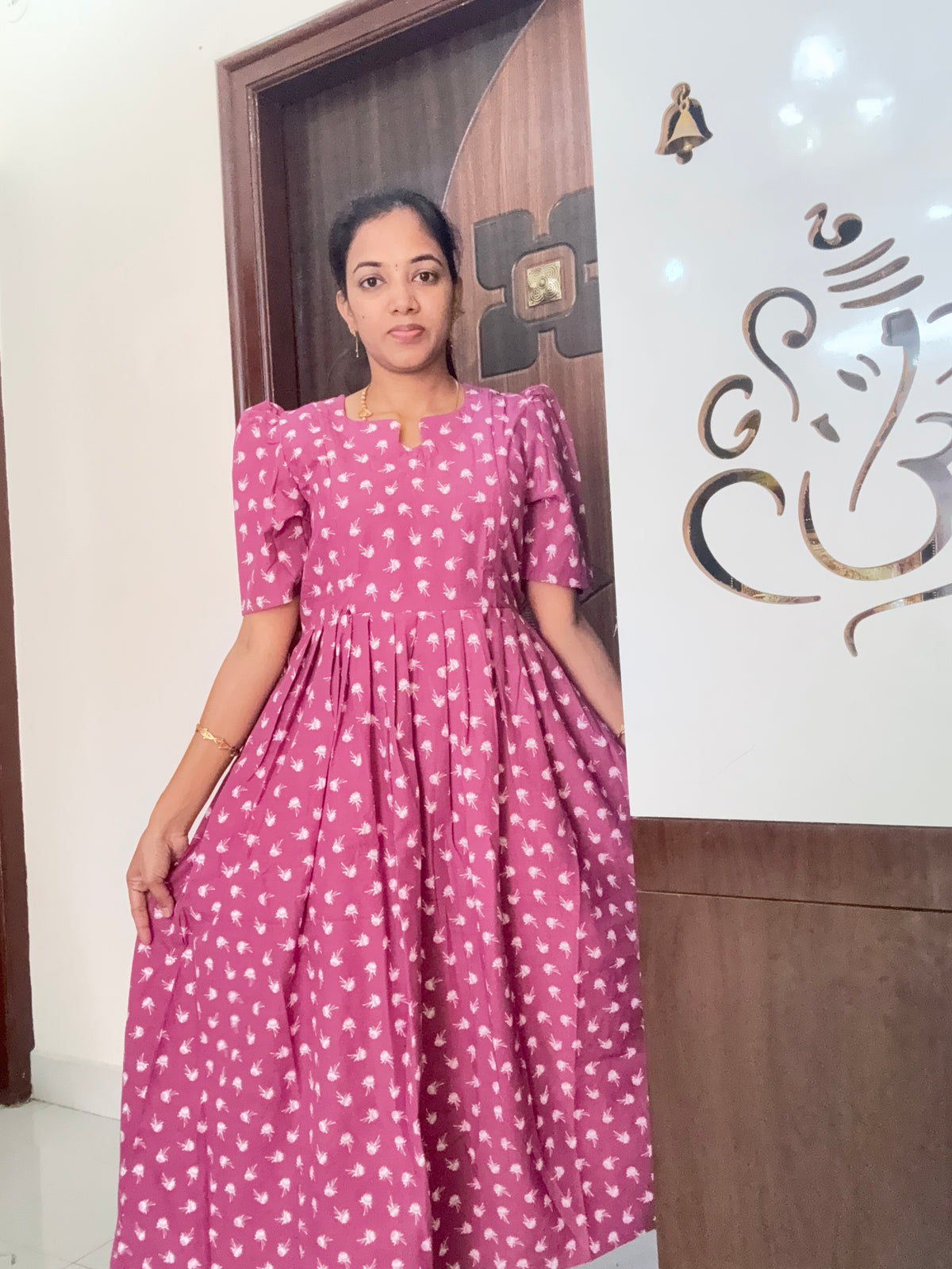 Feeding Blend cotton Maxi -Peach color