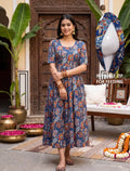 Feeding Blend cotton Maxi -blue floral