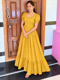 Party Wear Full Length Maxi-Yellow