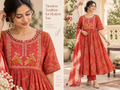 Feeding Party Wear Kurta Set-Orange