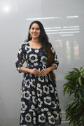 Georgette Feeding Maxis -Navy Blue