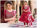 Feeding Party Wear Kurta Set-Red