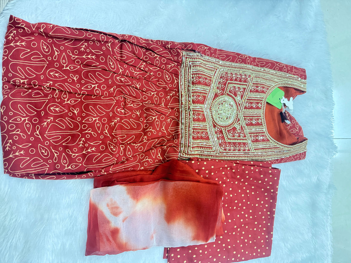 Party Wear 3Pc Set -Heavy Two Ton Fabric-