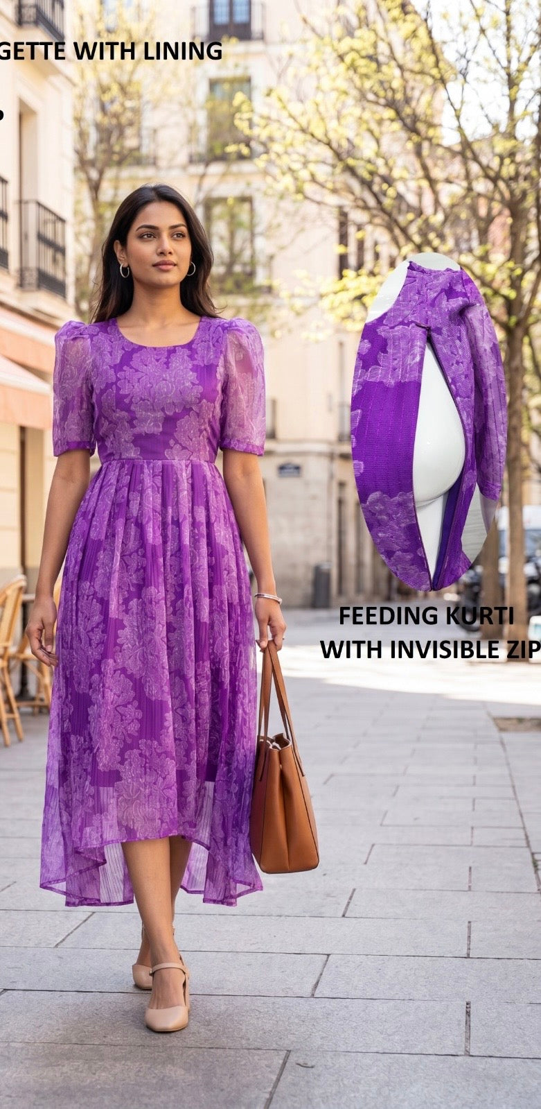 Premium Georgette Feeding Maxi-Violet