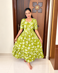 Pure Jaipur Cotton Yolk Part Lining -Parrot Green