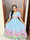 Tulip Sky Blue Cotton Maxi-Blossom Digital (Copy)