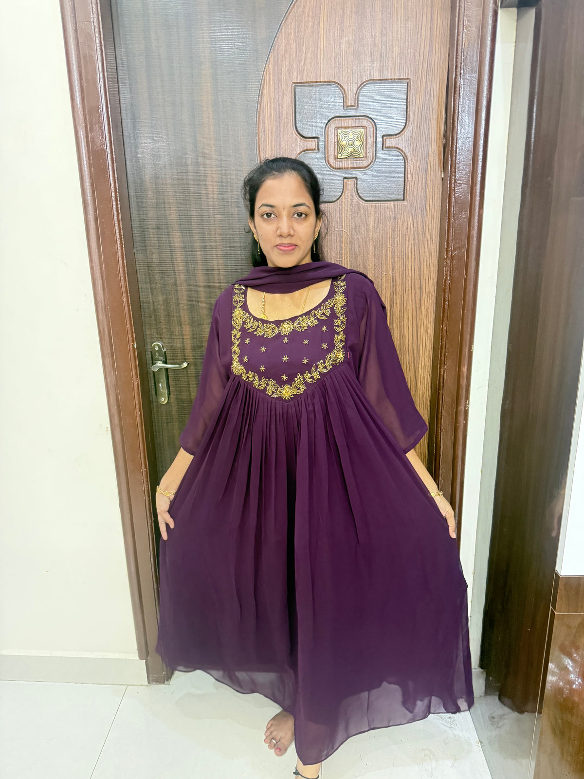 Feeding Party Wear -Wine