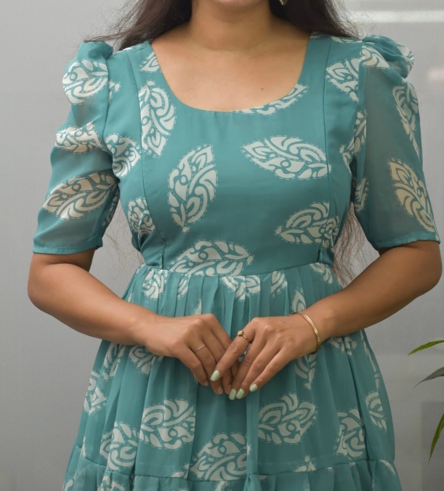 Feeding Georgette Maxi-Sky Blue