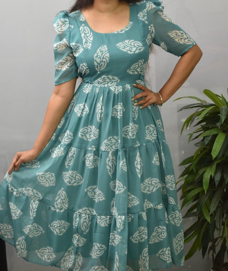 Feeding Georgette Maxi-Sky Blue