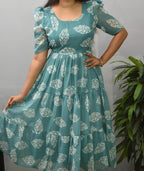 Feeding Georgette Maxi-Sky Blue