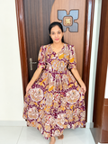 Kalamkari Feeding Maxi -Wine Color