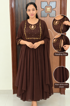 Feeding Georgette Party Wear Maxi With shawl
