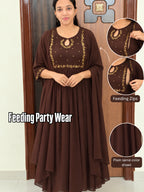 Feeding Georgette Party Wear Maxi With shawl