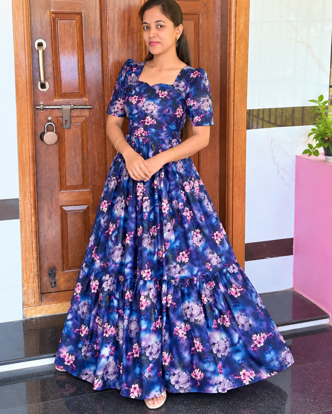Feeding Pure Cotton Maxis With Digital Prints -Navy