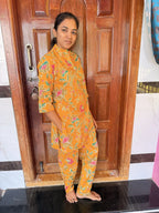 Feeding Coord Set -Jaipur Cotton -Yellow