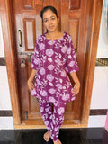 Feeding Coord Set -Jaipur Cotton -Purple