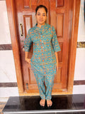 Feeding Coord Set -Jaipur Cotton -gree Foil