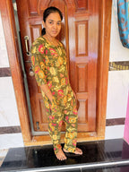 Feeding Coord Set -Jaipur Cotton -Olive Green