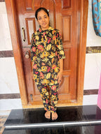 Feeding Coord Set -Jaipur Cotton -Black floral