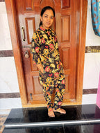 Feeding Coord Set -Jaipur Cotton -Black floral