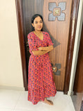 Stylish Cotton Maxi With Full Lining-Dark Pink