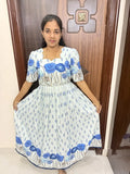 Feeding Rayon Maxi -Long Maxi Blue Floral