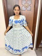 Feeding Rayon Maxi -Long Maxi Blue Floral