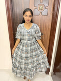 Stylish Cotton Maxi With Full Lining-Grey