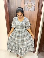 Stylish Cotton Maxi With Full Lining-Grey