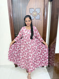 Feeding Georgette 3Tier Long Maxi - Pink
