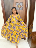 Feeding Georgette 3Tier Long Maxi - Yellow