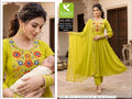 Feeding Mul Chanderi Kurta Set -Parrot Green