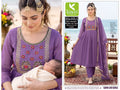 Feeding Mul Chanderi Kurta Set -Purple