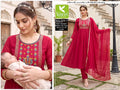 Feeding Mul Chanderi Kurta Set -Pink