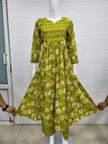 Feeding Pure Mul Cotton Two Pc Set With Lace Work-Light green