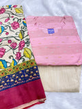 Feeding Raw Silk 3pc Set - Pink