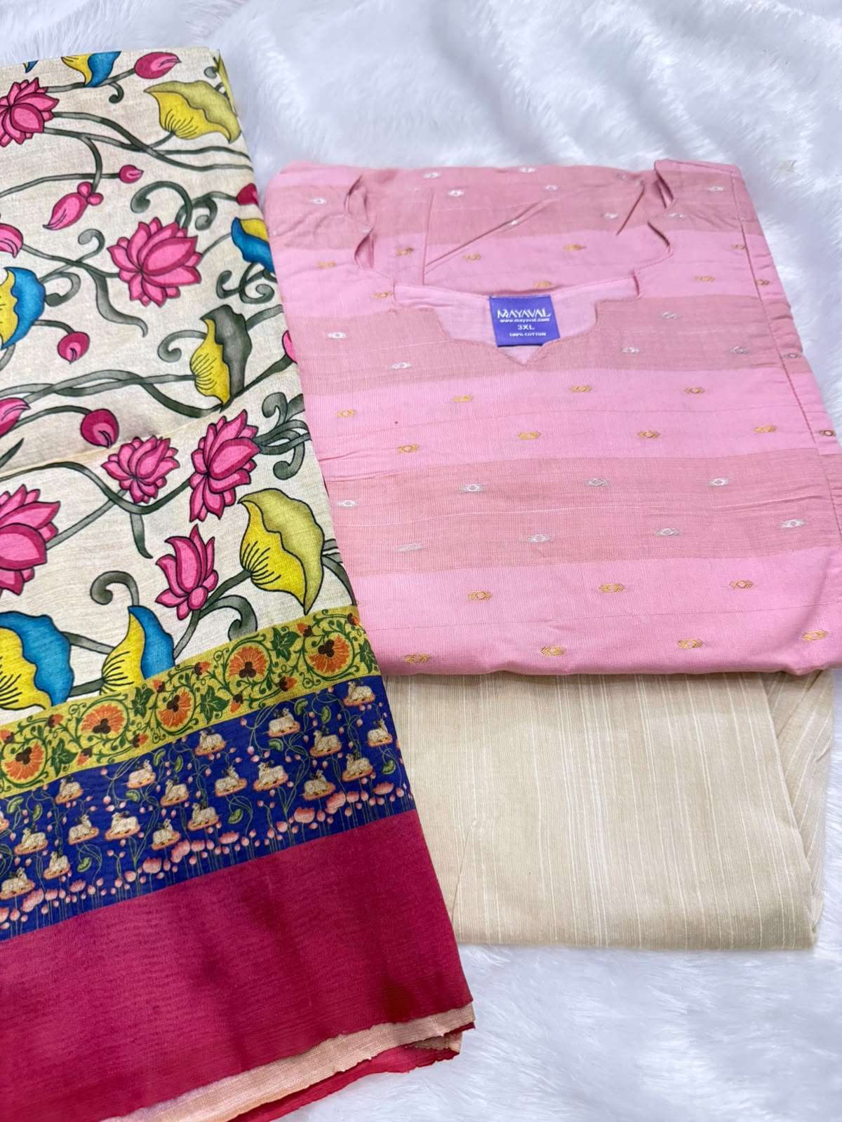 Feeding Raw Silk 3pc Set - Pink