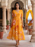 Georgette Feeding Maxi -Orange